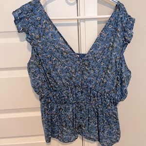 OUO OLD NAVY BLUE FLORAL BOUSE